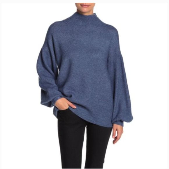 ✨New Vince Camuto Mutton Sleeve Mockneck Sweater LP - Picture 1 of 9